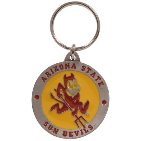 Hillman HILLMAN NCAA Tempered Steel Red Split Ring Keychain 711140